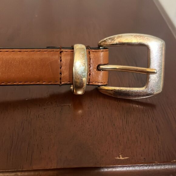 Brown Woven Tapestry Striped Fabric Leather Belt Brass Buckle Western Unisex 38 - Picture 3 of 9